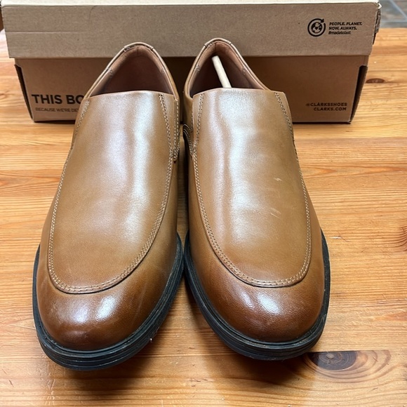 Clarks Men's Brown/Tan Shoes Oxford Loafers Winddon step 11.5 W new in box - Picture 2 of 14